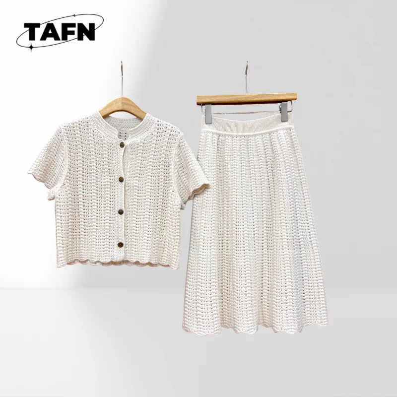 Stilvolles Damen-Rock-Set, lässiges Design mit einem schicken Sommer, bequemes zweiteiliges Damen-Rock-Set AJ1506