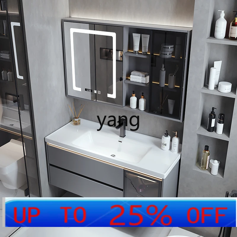 

LMM modern simple bathroom cabinet ceramic integrated basin combination washbasin set
