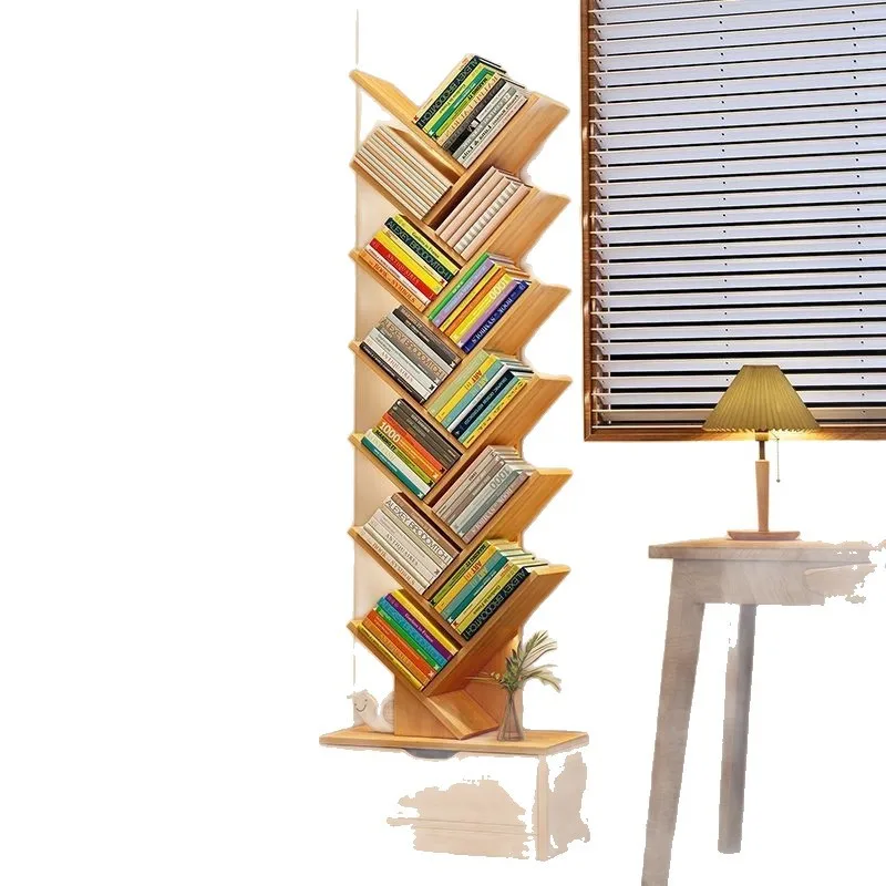Floor-to-ceiling bookshelf integrated with movable book storage shelf against the wall Bookcase study living room multi-layer