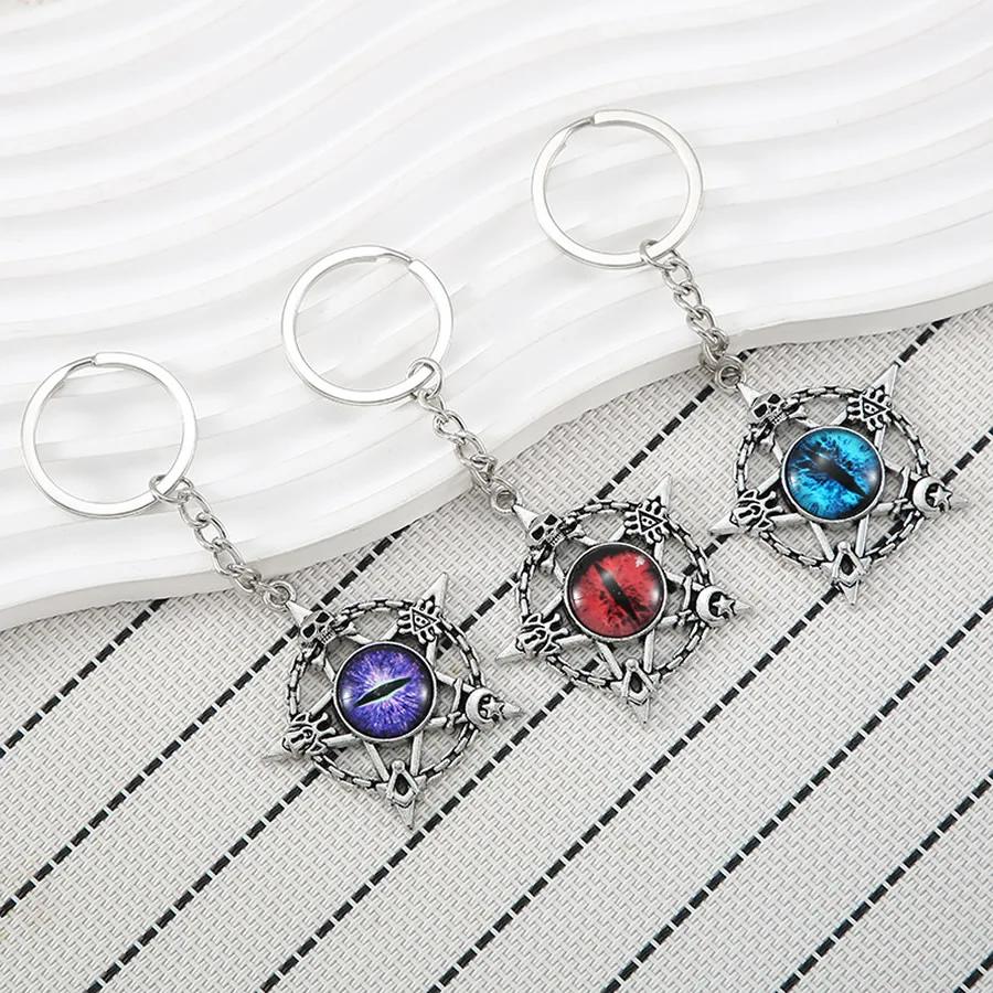 Devil's Eye Keychain Metal Demon Eyes Keyring Cosplay Accessories