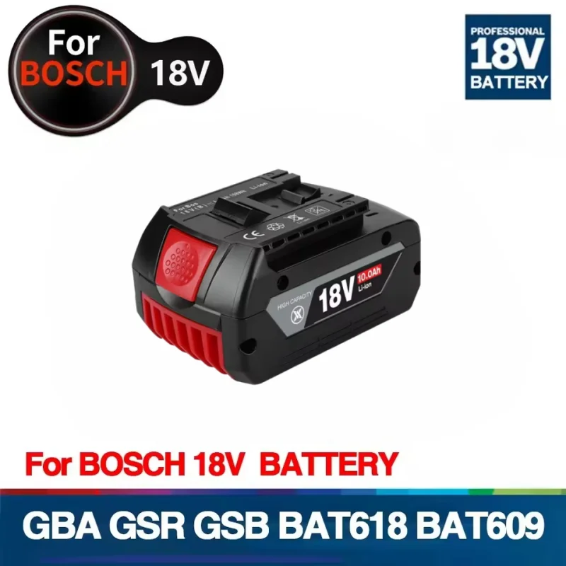 

NEW 18V 10Ah Rechargeable Li-Ion Battery for Bosch 18V Power Tool Backup 6000mah Portable Replacement BAT609 Indicator Ligh