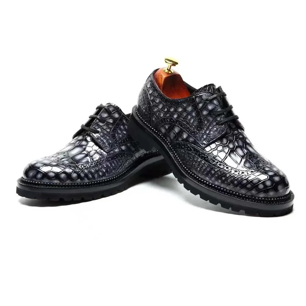 chue men crocodile shoes real crocodile skin men casual shoes men leather shoes crocodile skin brush color