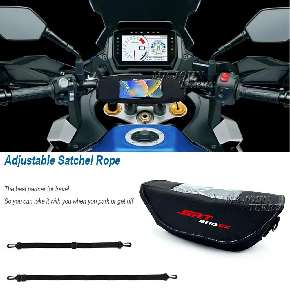 For QJ Motor SRT 800 SX 2024 Motorcycle Handlebar Travel Bag Motorcycle Waterproof And Dustproof Handlebar Storage Bag