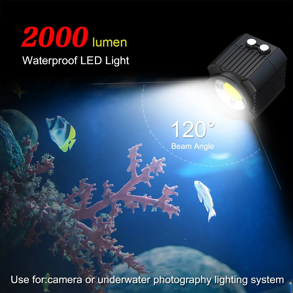 Seafrogs SL-19 Underwater Waterproof LED Fill Light Camping Video Light Diving Strobe Flash for Canon Sony Nikon Gopro Cameras