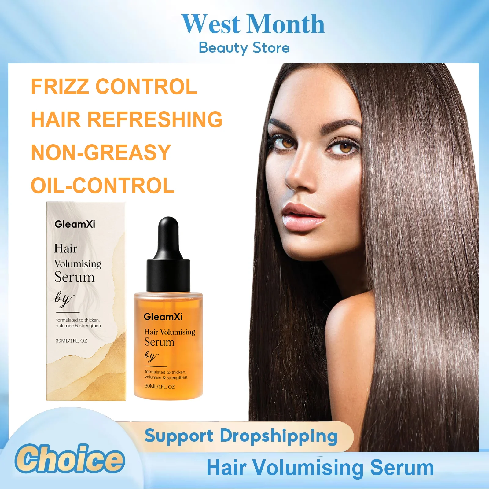 Hair Volumising Serum Hair Growth Nourishing Smoothing Reduce Breakage Split Ends Anti Hair Loss Strengthen Hair Roots Hair Care