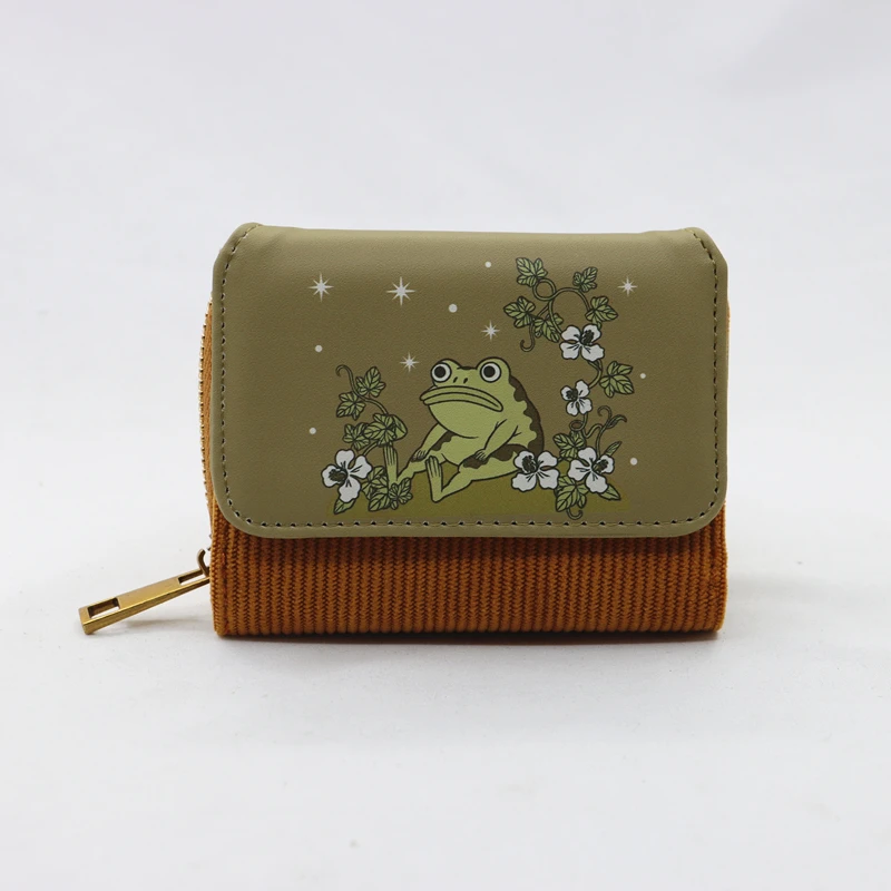 

Мини-кошелек с лягушкой над садом, милый студенческий кошелек с героями мультфильмов Kawai, модный карман для карт
