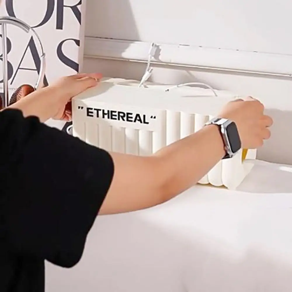 Multifunctional Plastic Large Cable Management Box Waterproof Dustproof Wire Socket Storage Box with Lid Cord Hider Box Desktop