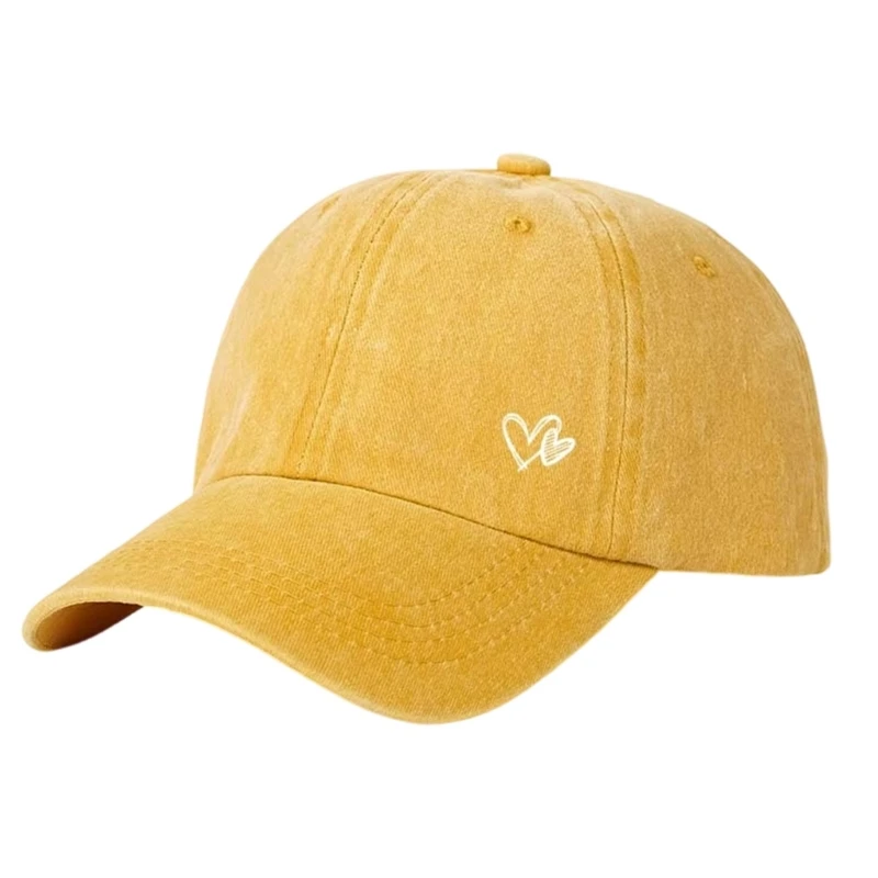  Travel Ready Ponytail Baseball Cap with Adjustable Strap, Sun Cover and Double Heart Accent for Daily Casual Wear
