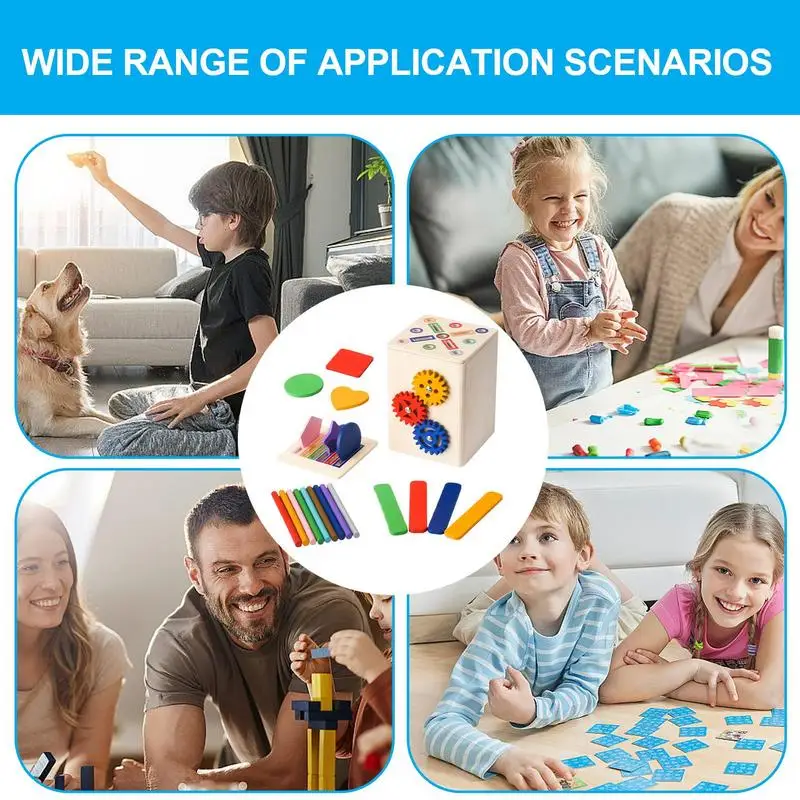 เด็กวัยหัดเดินการเรียงลําดับของเล่นก่อนวัยเรียน Sensory เกมจับคู่ไม้รูปร่างเครื่องคัดแยกสีมอเตอร์ทักษะของเล่นสําหรับ 1-3 ปีเด็ก