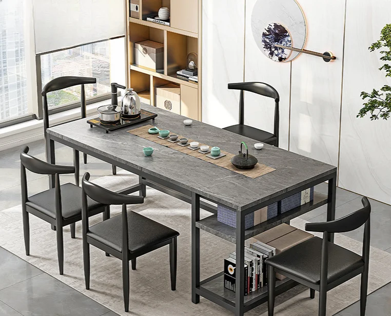 Tea table and chair combination: one table, five chairs, balcony, tea making table, coffee table, office, household