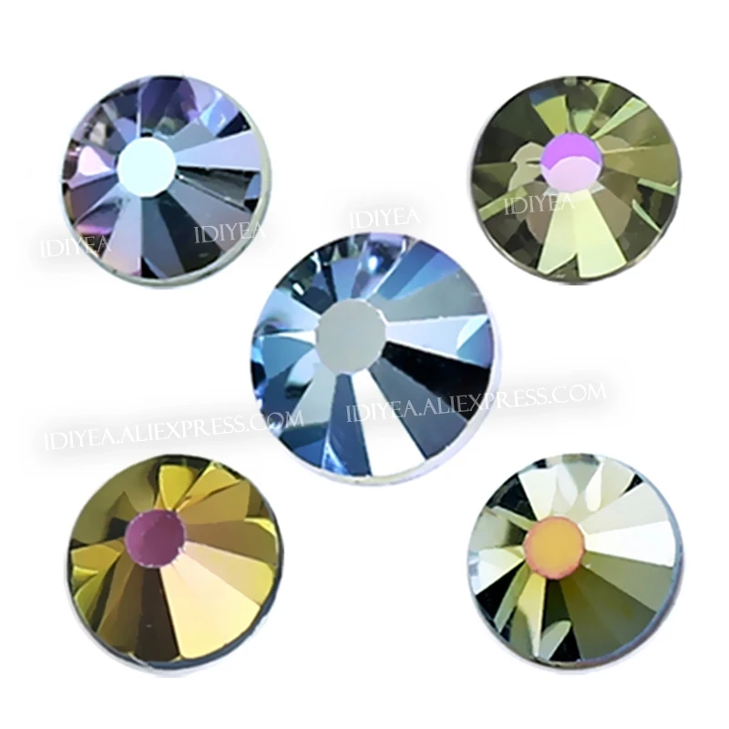 NUOVI COLORI Non Hot Fix strass Cielo blu marrone Lucido per 3D del chiodo paillettes di cristallo di vetro strass glitters per la manicure
