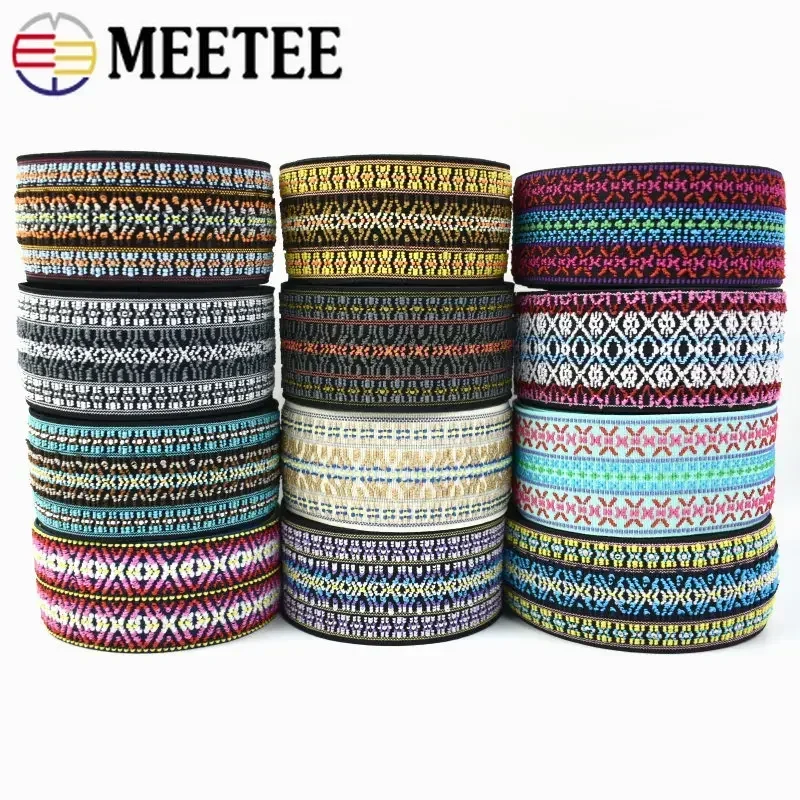1/2/3/4/5M 50mm Etnische Jacquard Elastische Band Polyester Elastiekjes riem Naaien Lente Singels Tape Gordel Stretch Naaibenodigdheden