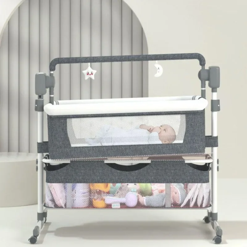 Baby multifunctional electric cradle rocking bed rocking chair intelligent baby coaxing bedside bed sleeping basket