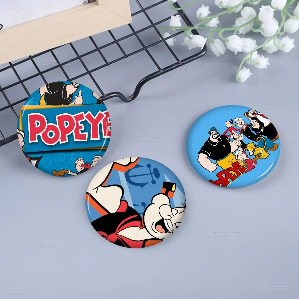 P-PopeyeS The S-Sailor cartoon New  Brooches Soft Button Pin Funny Gnarpy on A Skateboard Meme Badge Gamer Collection Gifts