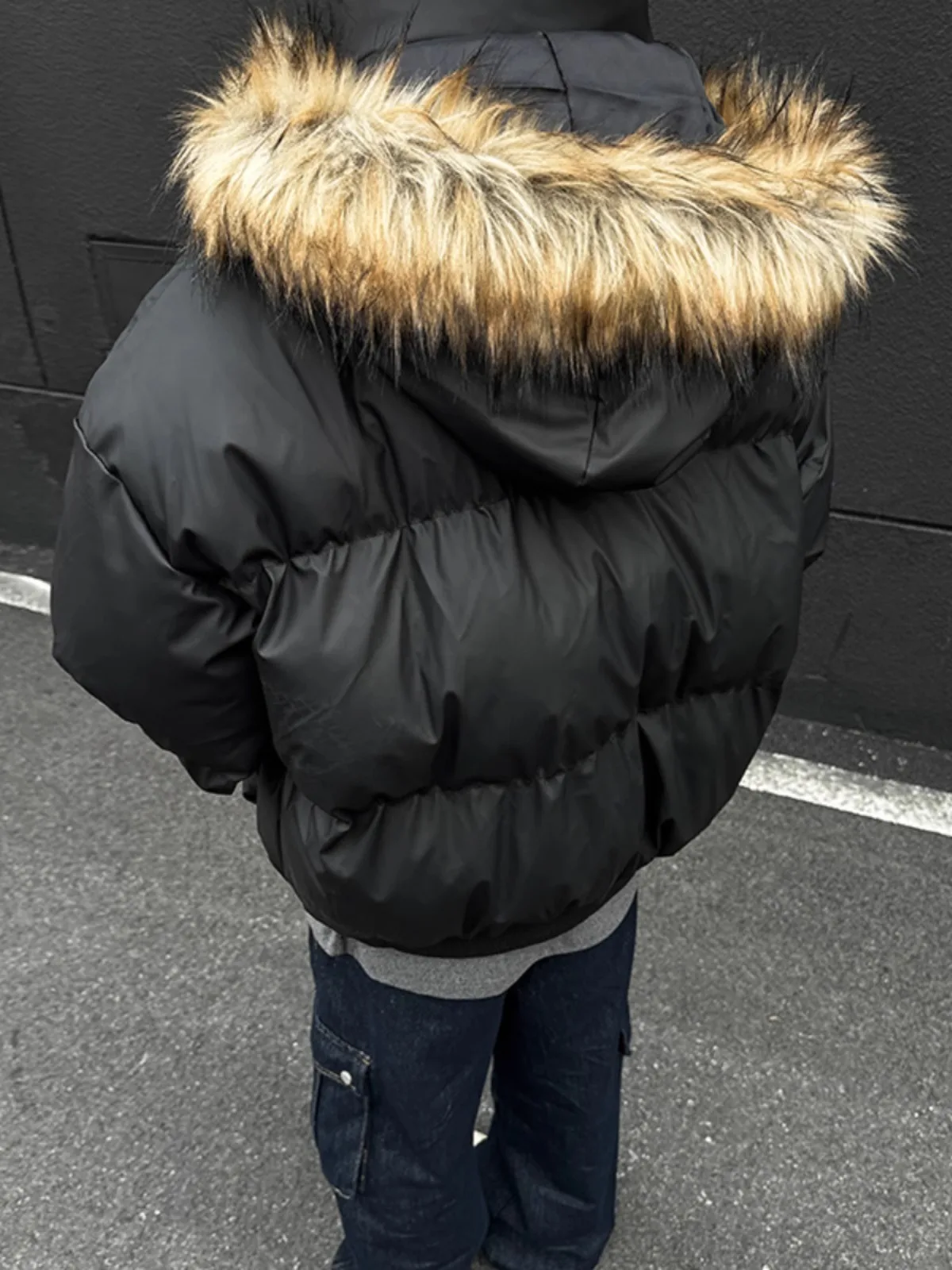 

Мужская хлопковая куртка со съемным меховым воротником, осенне-зимнее теплое хлопковое пальто свободного кроя с капюшоном, молодежная модная повседневная одежда