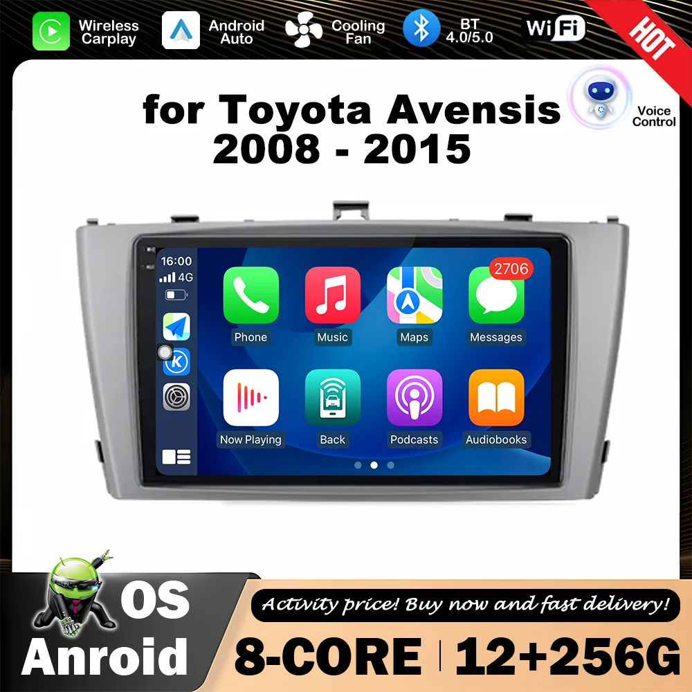 

9 inch Android Intelligent System Bluetooth Car Video Multimedia Player WiFi DSP Stereo GPS Navi for Toyota Avensis 2008 - 2015