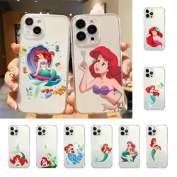 Cute Ariel The M-Mermaid Phone Case For Iphone 15 11 13 14 Pro Max 7 8 Plus X Xr Xs Max Se2020 12mini Transparent Cover