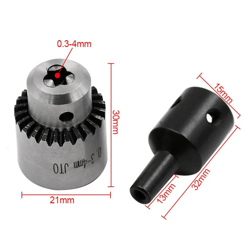 1Set 4-8mm Connector JT0 Motor Drill Chuck Clamping Range 0.3-4mm Electric Motor Shaft For Milling Machine Tools Accessories