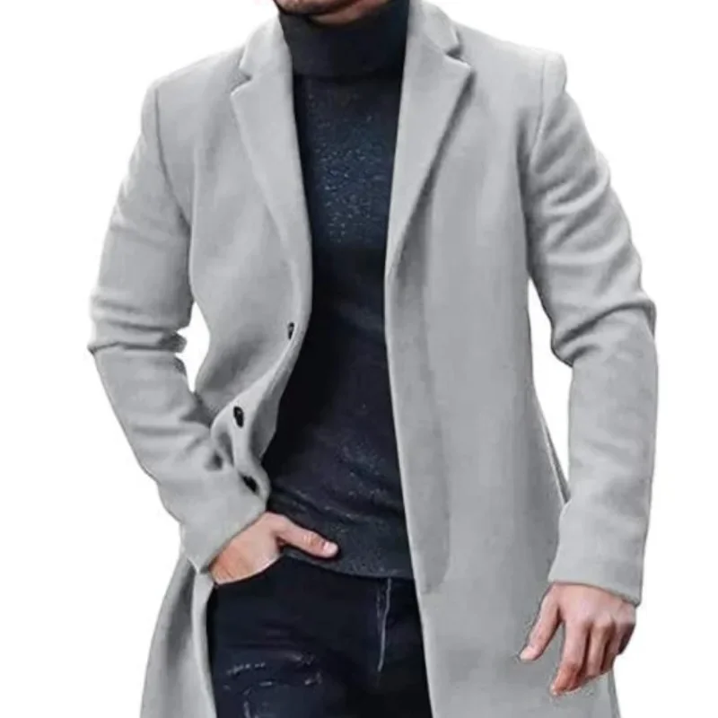 Casaco casual de lã masculino, corta-vento, nova moda, outono e inverno, 2023