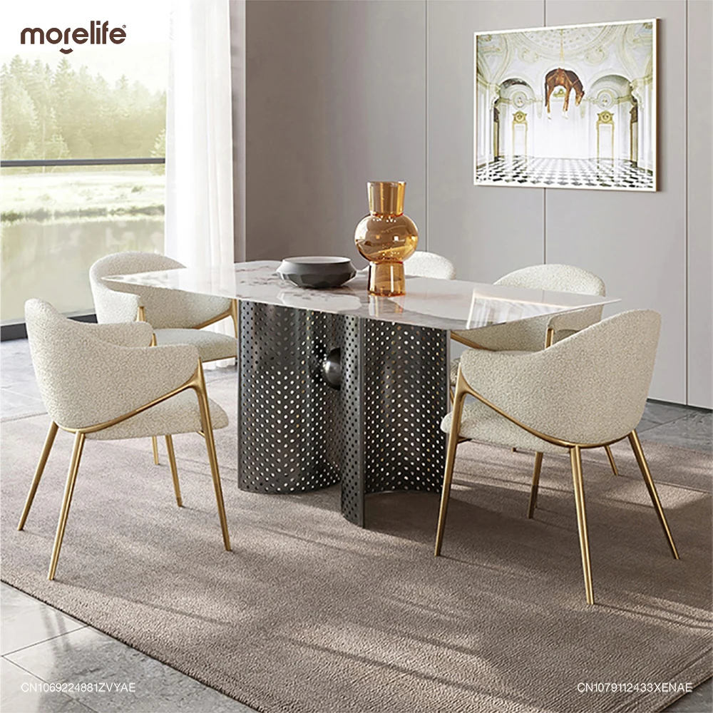 

Nordic Light Luxury Dining Chairs Modern Armchair Living Room Chairs Backrest Sillas De Comedor Household Restaurant Furniture