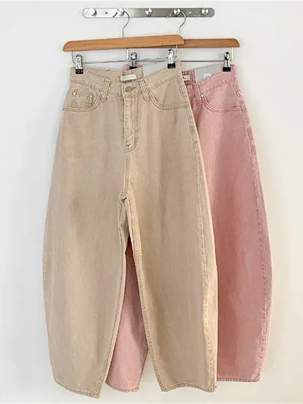 

Faionable High Waist Wide Leg Jeans Women's Spring Summer Loose Fit ket Design Casual Pants Sli Loose Jeans