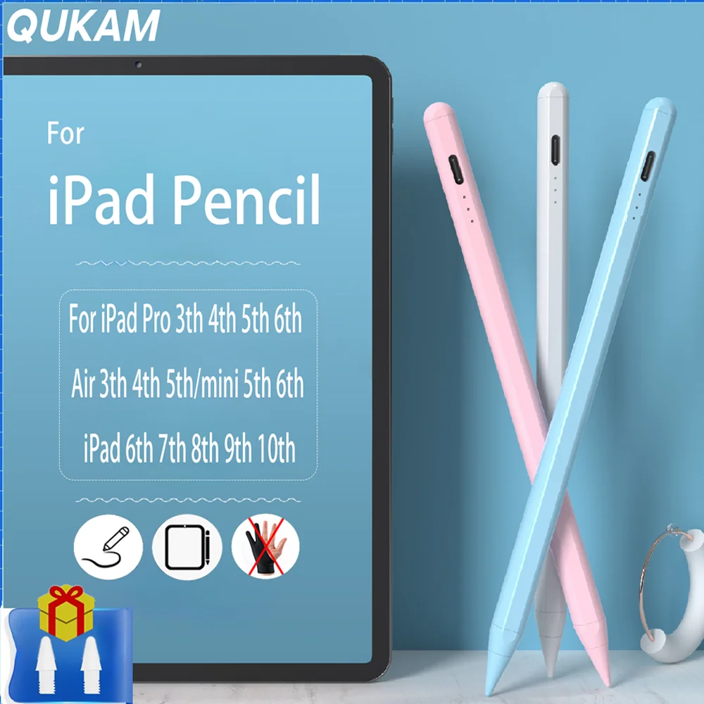 For iPad Pencil Palm Rejection Stylus Pen Color For Apple Pencil 2018 Later Versions Air Mini 10th Pro6 Magnetic Adsorption Pen