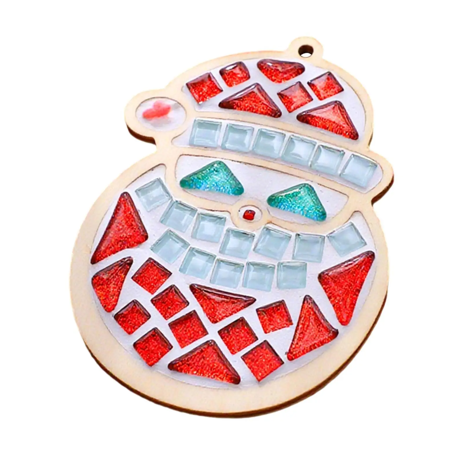 Christmas Decoration Mosaic Tiles DIY Coaster Handmade Kit with Wood Glass Materials for Holiday Gift