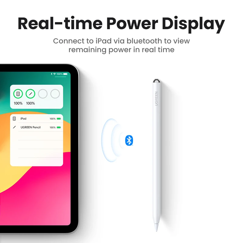 Imagem -03 - Ugreen-caneta Stylus Magnética para Apple Pencil Carregamento sem Fio Bluetooth Rejeição de Palma Canetas Inclinação Bateria de Longa Duração Ipad Pro