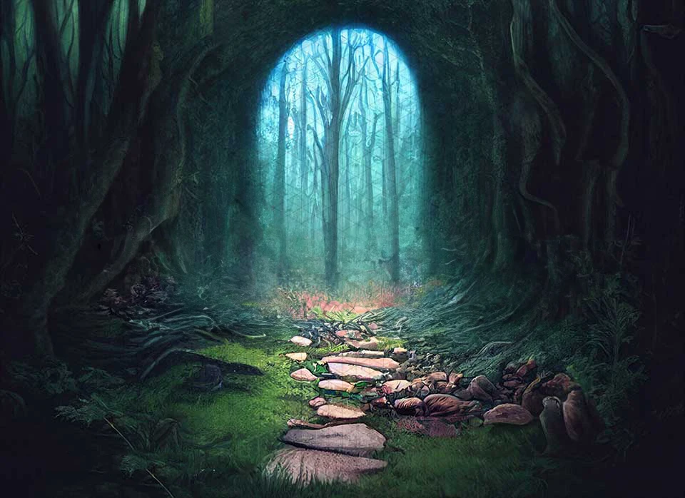 

Enchanted Forest Entrance Road Tree Magic backdrops High quality computer print children kids Photography Studio Backgrounds