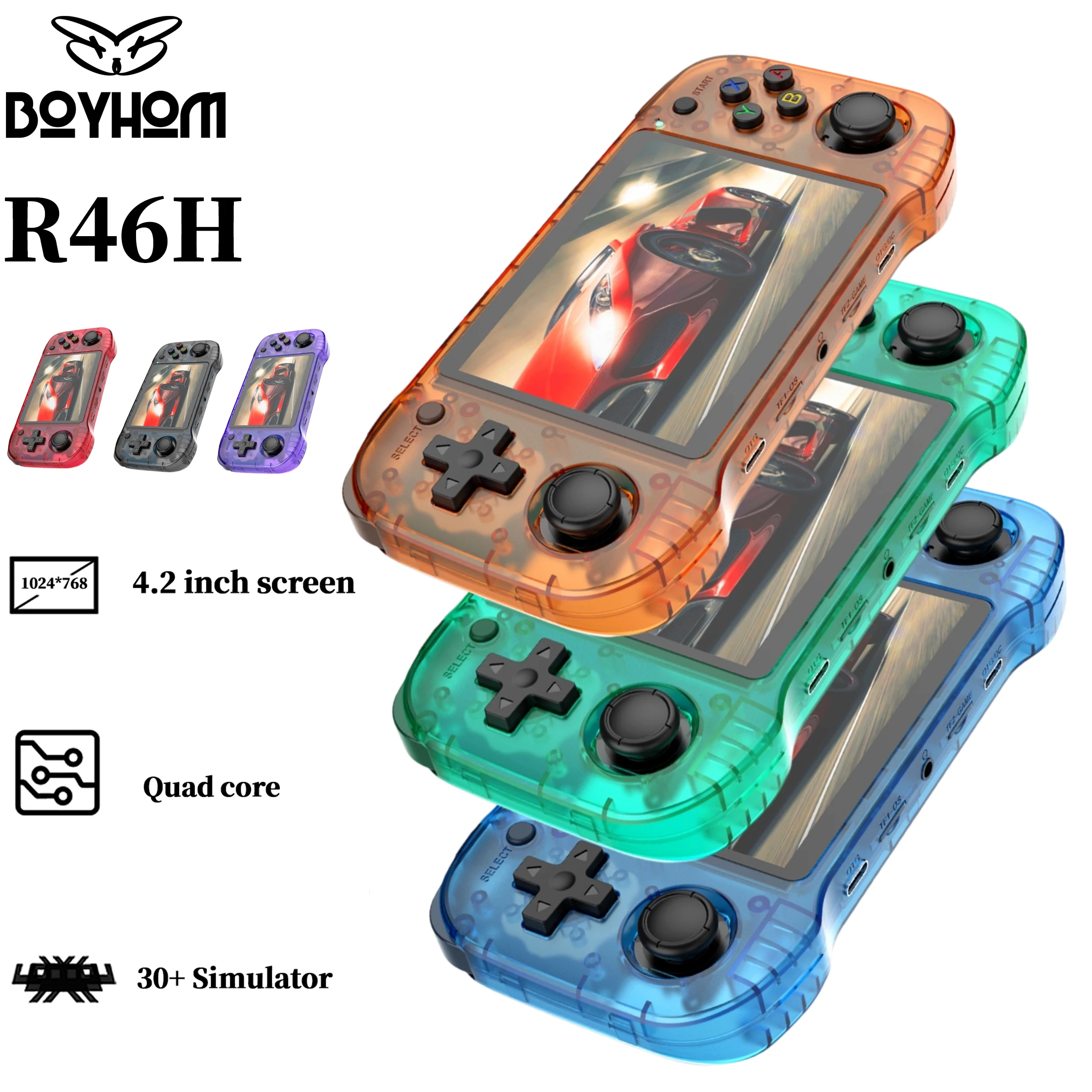 NEW Open-Source ARKOS R46H Retro Handheld Console 4.2 inch HD IPS Screen Classic Game Consoles  Portable Video Player Best Gift