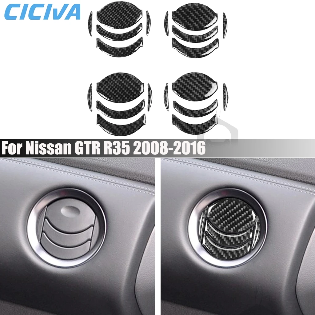 

Carbon Fiber Car Accessories Center Console Air Vent Panel Interior Cover Modified Trim Sticker For Nissan GTR R35 2008-2016