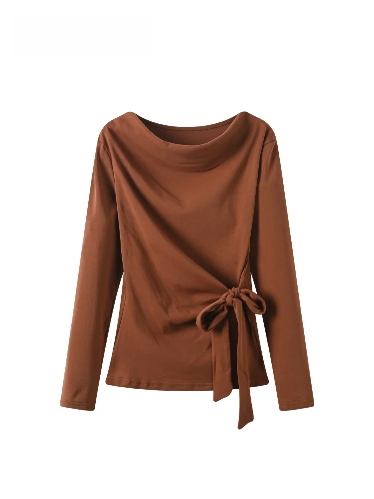 

Faionable plus Size Women's Long Sve round Ne Base irt Spring Season Trendy Slimming Top Cotton Material Sexy Sle