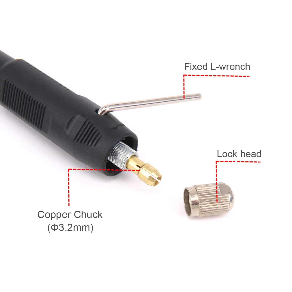 Universal 1/8 Inch Flexible Shaft Grinder Extension Connector Flexible Shaft Rotary Tool for Flexible Drill with Chuck Key