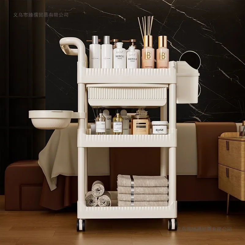Beauty salon special mobile multi-layer storage rack instrument household