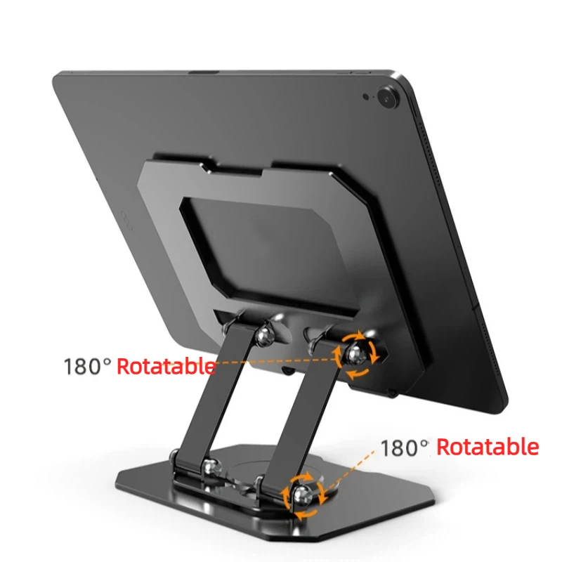 360° Rotating Tablet Stand Heavy Duty Carbon Steel Holder for Reading & Watching Foldable Desktop & Bed Tray Stand for ipad