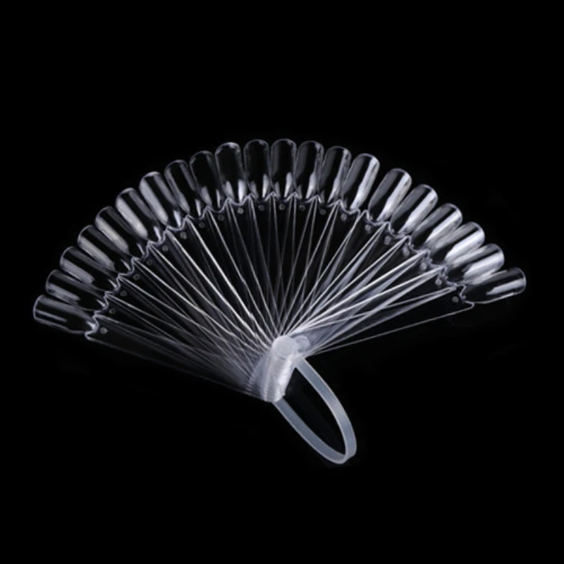 White Clear Black False Nail Tips Display Board Fan Shaped Polish Color Card Manicure Nail Art Practice Show Display Tools