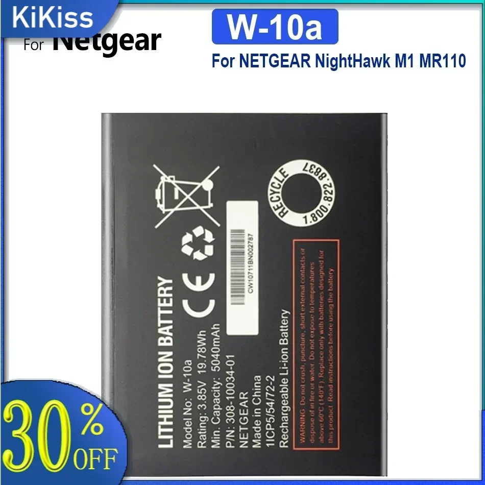 W-10a 5040mAh Replacemeny Battery For NETGEAR NightHawk M1 MR110 Mobile Phone