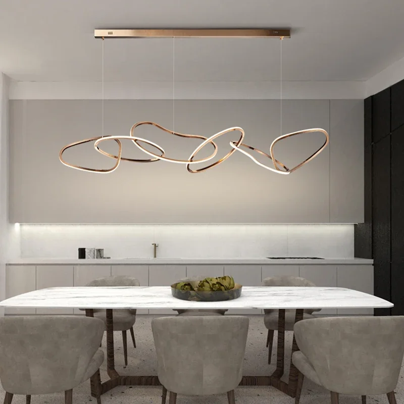 Modern Irregular Ring Led Pendant Light Living Dining Room Chandelier Lighting Home Decor Bedroom Kitchen Hanging Lamp Luminaria