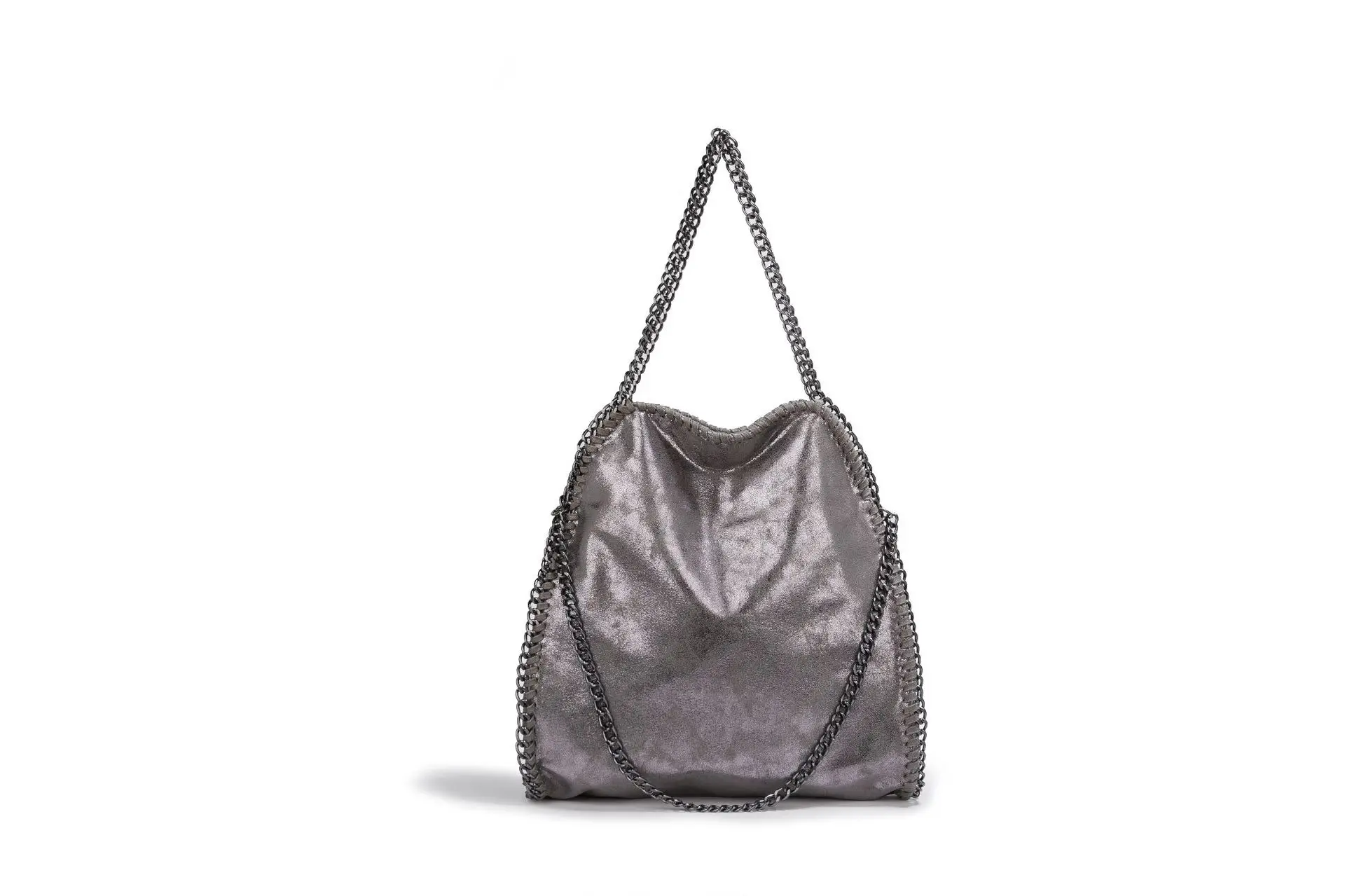 Mode frauen Kette Schulter Tasche Vintage Große Kapazität Umhängetasche Weibliche Faltbare Einfarbig Handtaschen Einkaufstaschen – Detail 10