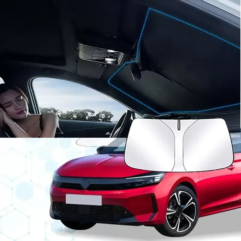 Parasol para parabrisas para Opel Corsa C D Corsa E 2, protector de visera plegable, bloquea los rayos UV, mantiene tu coche más fresco