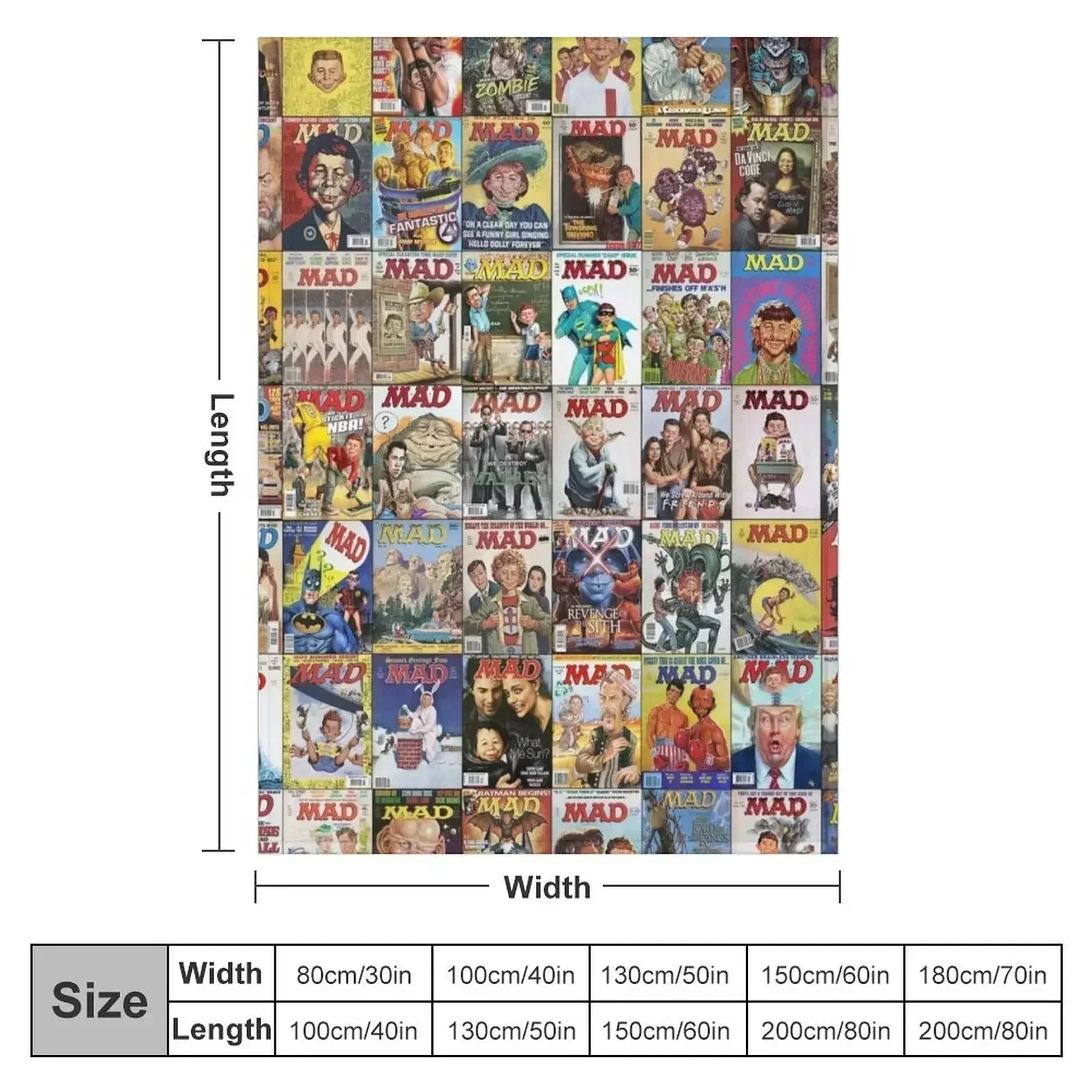 Mad Magazine Throw Blanket couch cozy soft plush fuzzy picnic outdoor blanket