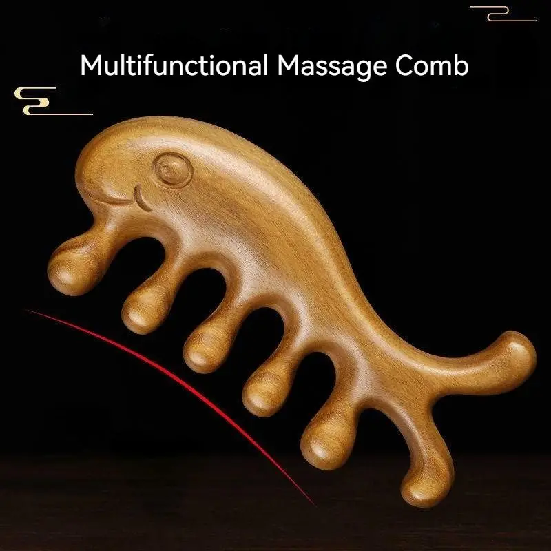 

Multifunctional Head Green Sandalwood Massage Comb Meridian Scalp Massage Relax Facial Acupuncture Scraping Treatment Anti Hair