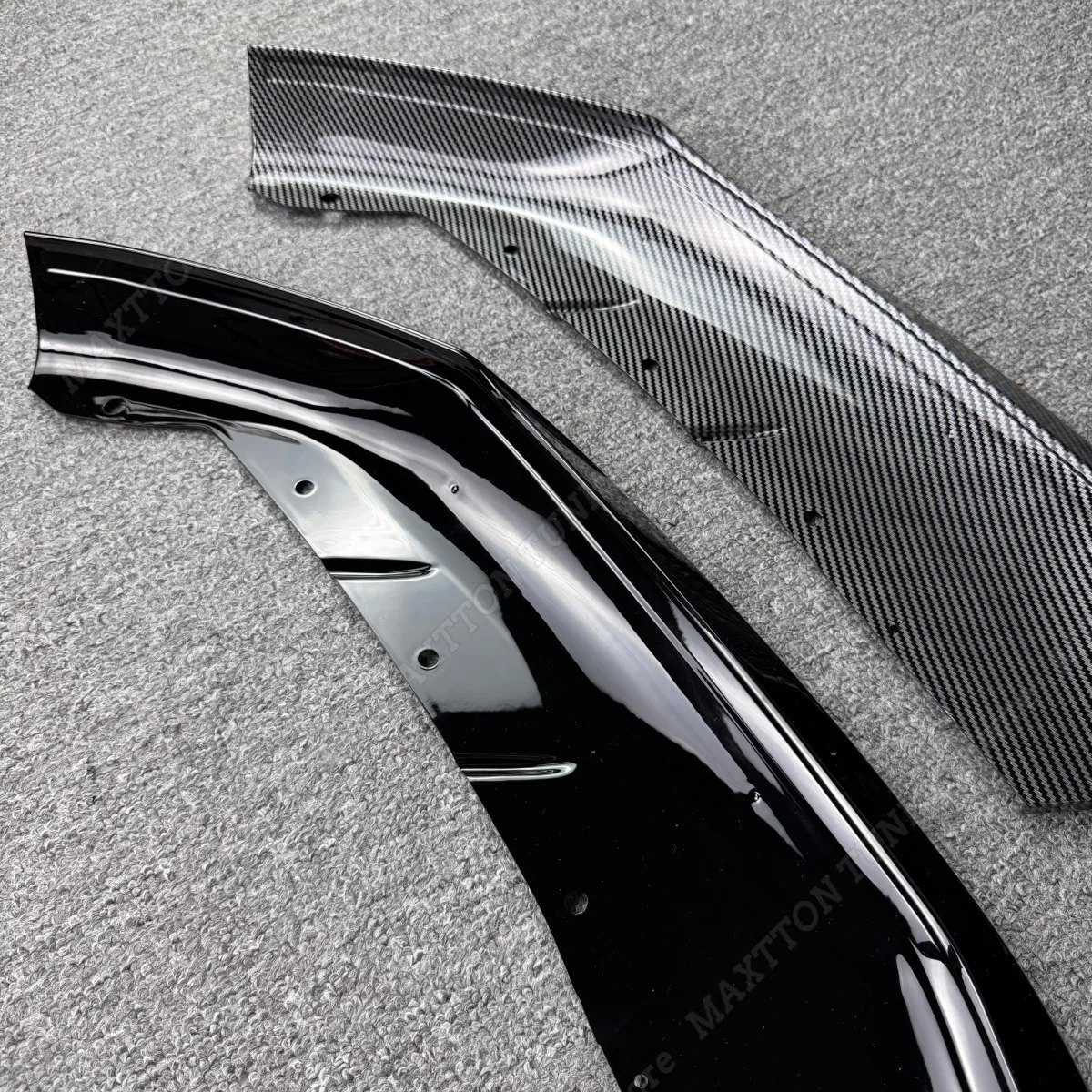 3 قطعة المصد الأمامي الأسود اللامع الفاصل لسيارات BMW 5 Series G30 Sedan G31 Touring M PACK 2021-2023 تعديل مجرفة المفسد الأمامي