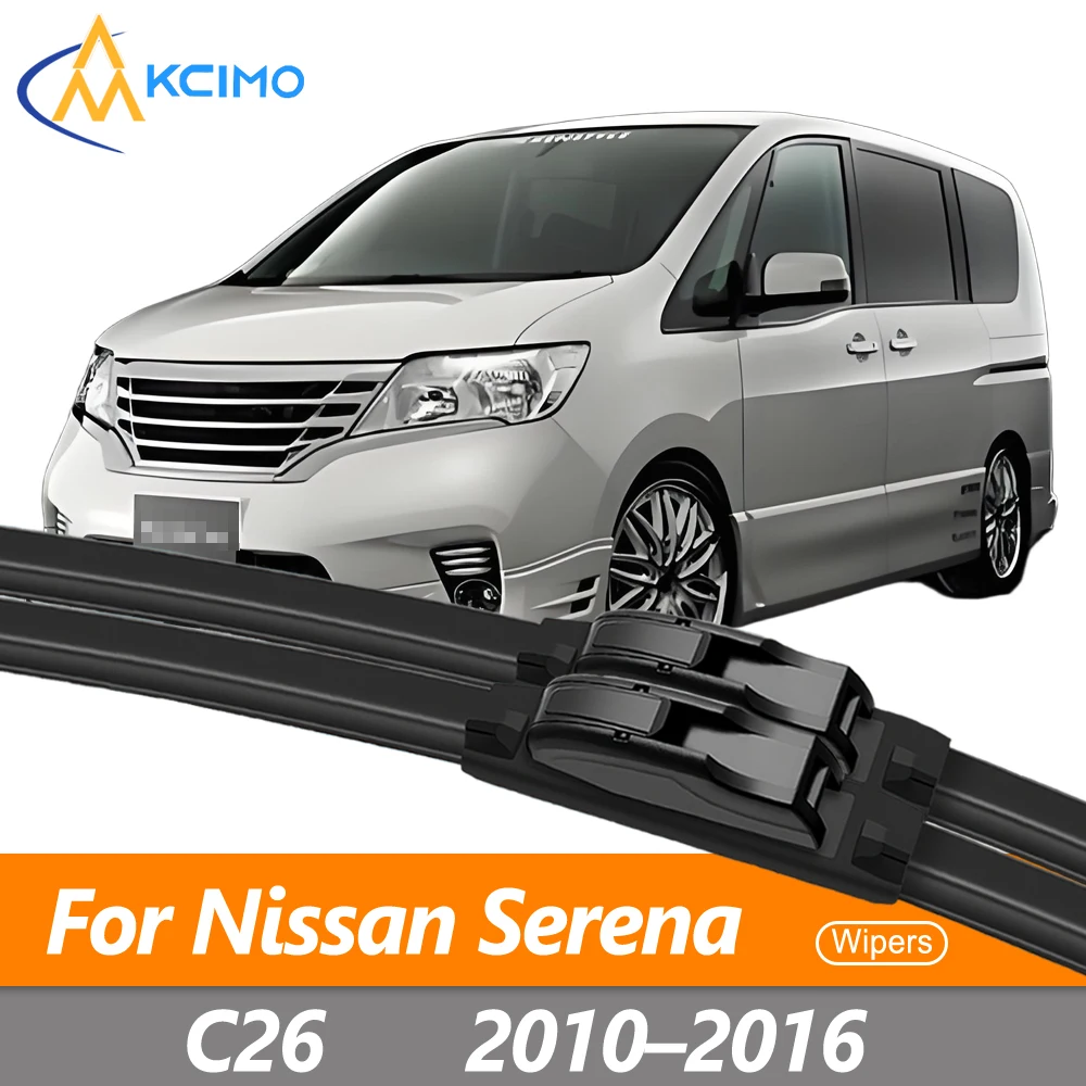 

2PCS Premium Rubber Front Wiper Blades Set For Nissan Serena C26 2010–2016 Suzuki Landy All-Weather Performance Exact Fit