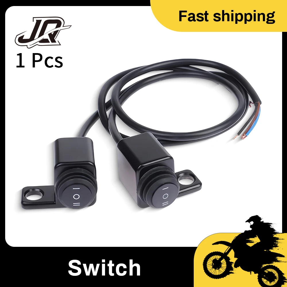 

Motorcycle On Off On Three Way Switch Rearview Mirror Mount Headlight Spotlight Double Flashing Modified Control Switch