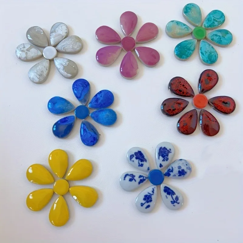 100g Multicolor Irregular Ceramic Mosaic Tiles DIY Mosaic Crafting Stone Handmade Hobby Art Wall Decor Petals
