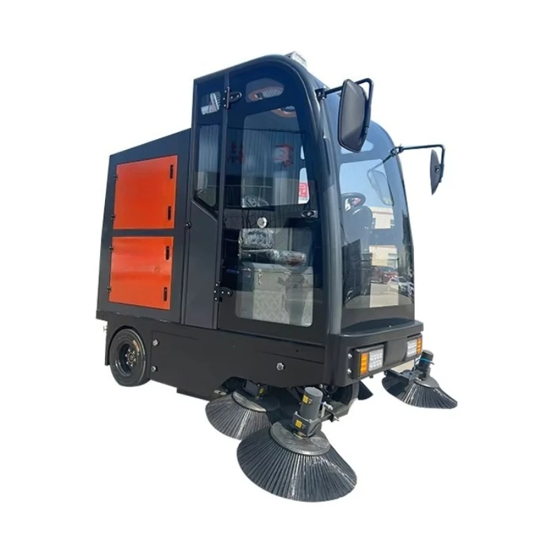 Full Closed Cab Rechargeable Lithium Floor Sweeper Powerful Vacuum Outdoor Road Cleaning Vehicle For Warehouse Zone