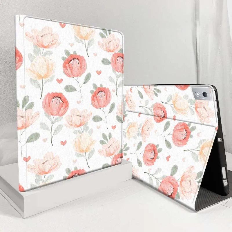 

Pink Floral Polka Dot Case For Lenovo Pad Legion Xiaoxin Tab Y700 K10 M10 P11 3rd Pro GT Plus Gen 5G Tablet