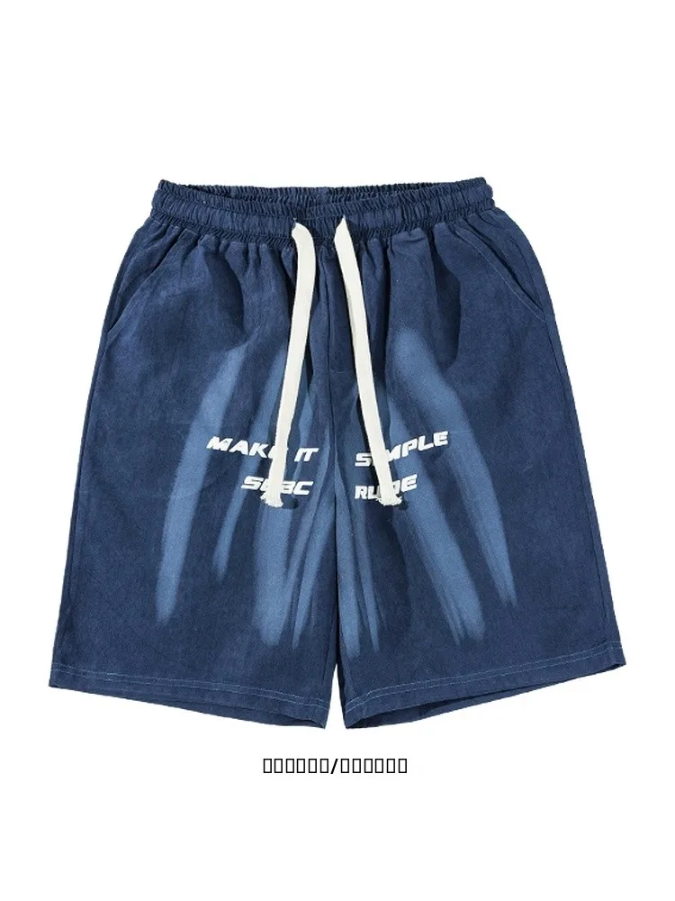 

Loose Fit Spor orts Summer Casual Youthful Letter Print Dstring from Secret Ocean Teenage Faion-forward orts