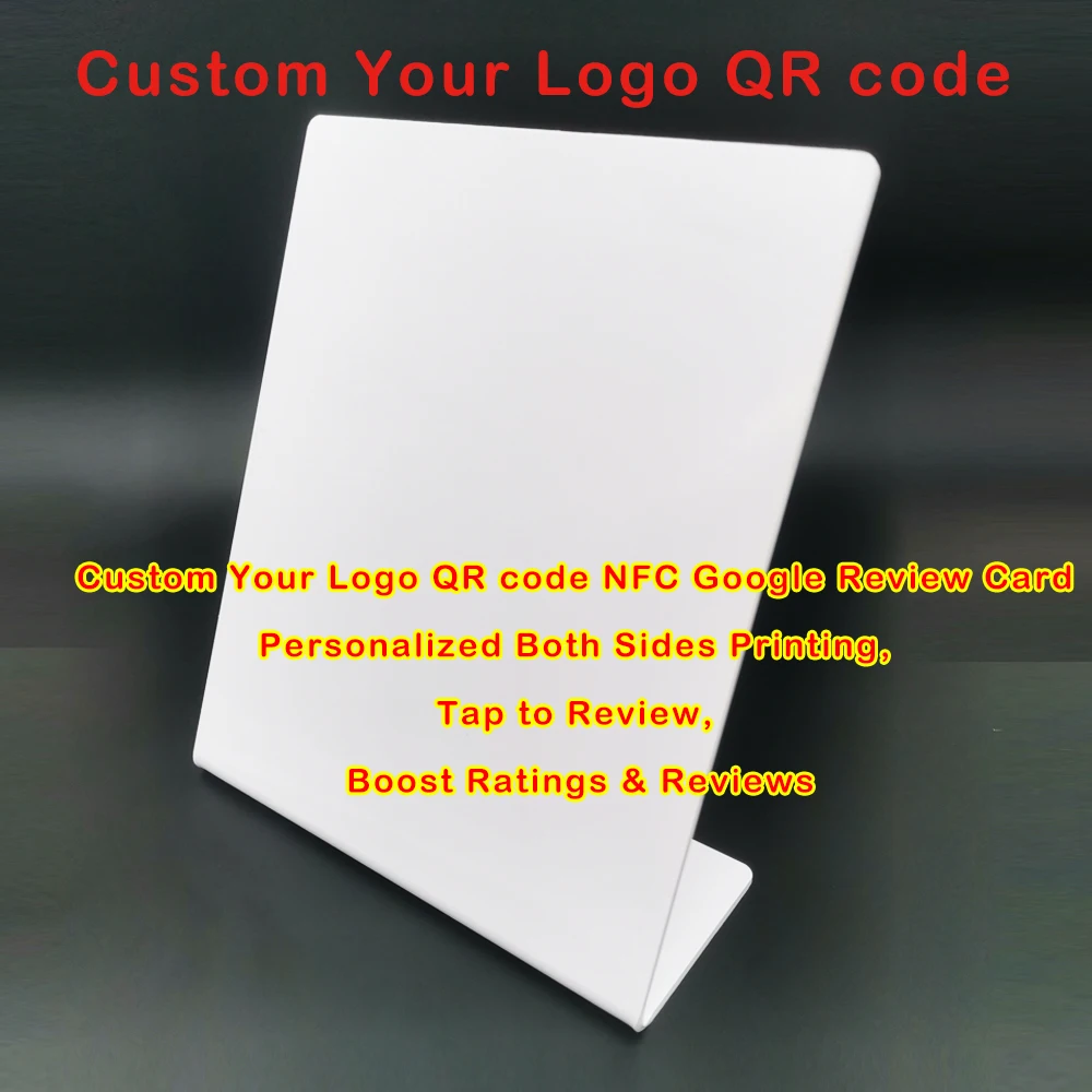 

Custom Your Logo QR code NFC Google Review Card Personalized Both Sides Printing,Tap to Review,Boost Ratings Reviews Dropshiping